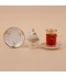 Tea and coffee serving set – clear glass and porcelain with a gold touch – 36 pieces Tea and coffee serving set – clear glass and porcelain with a gold touch – 36 pieces
