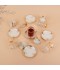 Tea and coffee serving set – clear glass and porcelain with a gold touch – 36 pieces Tea and coffee serving set – clear glass and porcelain with a gold touch – 36 pieces