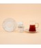 Luxury coffee and tea cup set with modern designs and gold rims - 18 pieces