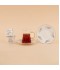 Tea and coffee serving set – clear glass and porcelain with a gold touch – 36 pieces Tea and coffee serving set – clear glass and porcelain with a gold touch – 36 pieces