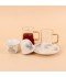 Tea and coffee serving set – clear glass and porcelain with a gold touch – 36 pieces Tea and coffee serving set – clear glass and porcelain with a gold touch – 36 pieces