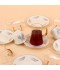 Tea and coffee serving set – clear glass and porcelain with a gold touch – 36 pieces Tea and coffee serving set – clear glass and porcelain with a gold touch – 36 pieces
