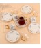 Tea and coffee serving set – clear glass and porcelain with a gold touch – 36 pieces Tea and coffee serving set – clear glass and porcelain with a gold touch – 36 pieces