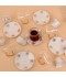 Tea and coffee serving set – clear glass and porcelain with a gold touch – 36 pieces