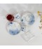 Luxury Blue Floral Pattern Porcelain and Glass Tea and Coffee Set with Gold Rim - 36 Pieces