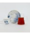 Luxury Blue Floral Pattern Porcelain and Glass Tea and Coffee Set with Gold Rim - 36 Pieces