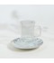 Luxury 36-Piece Tea and Coffee Set with Purple Floral Patterns, Porcelain and Glass, Gold Rim