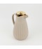 Classic Design Thermos Flask with Shiny Gold Lid - Beige, 1L