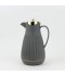 Classic Design Thermos Flask with Shiny Gold Lid - Grey, 1 Liter