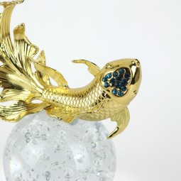 Modern gold decorative figurine with crystal base - 2A3D2900018