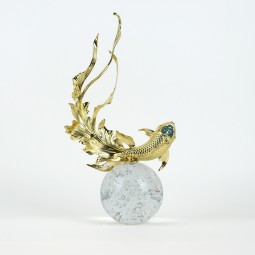 Modern gold decorative figurine with crystal base - 2A3D2900018