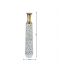 Metal vase with a distinctive design, white and gold, size 73 cm Metal vase with a distinctive design, white and gold, size 73 cm