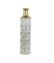 Metal vase with a distinctive design, gold and white, size 82 cm Metal vase with a distinctive design, gold and white, size 82 cm