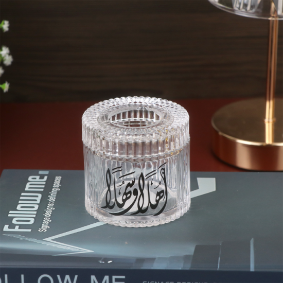 علبة مناديل زجاج بعبارة (اهلآ و سهلآ) - 2AA26-495 علبة مناديل زجاج بعبارة (اهلآ و سهلآ) - 2AA26-495