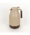 Thermos with a modern design and wooden touches - beige color -2 liters capacity