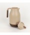 Thermos with a modern design and wooden touches - beige color -2 liters capacity