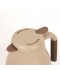 Thermos with a modern design and wooden touches - beige color -2 liters capacity