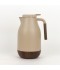 Thermos with a modern design and wooden touches - beige color -2 liters capacity