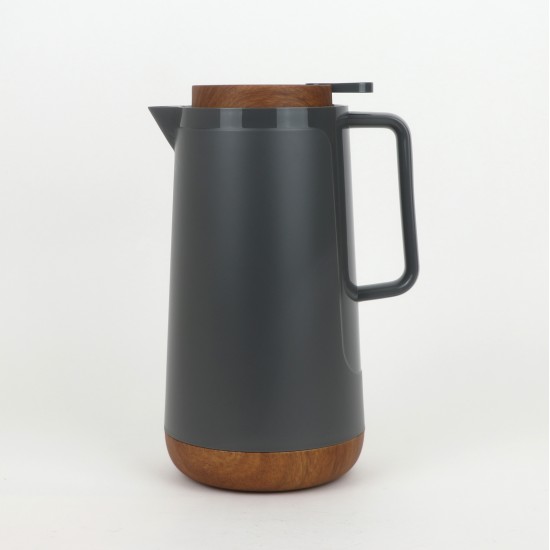 Thermos Flask with Stylish Wooden Design - Grey - 1.6L
