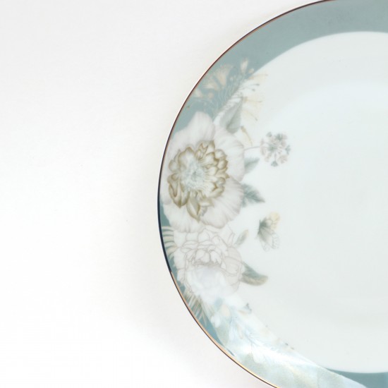 8" Round Floral Porcelain Flat Plate