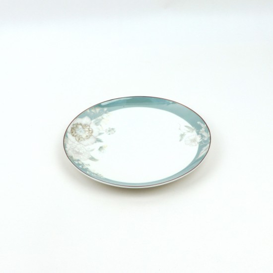 8" Round Floral Porcelain Flat Plate