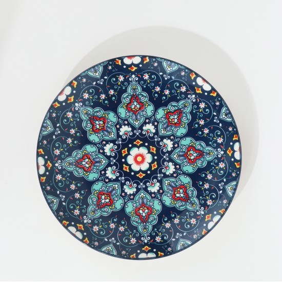 Blue Round Decorative Plate - 10.5 inches
