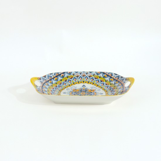 Yellow Decorative Rectangular Plate - 11.75 inches
