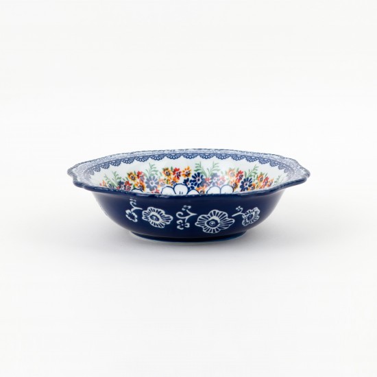 Classic Floral Decorated Ceramic Round Bowl - 7" Classic Floral Decorated Ceramic Round Bowl - 7"