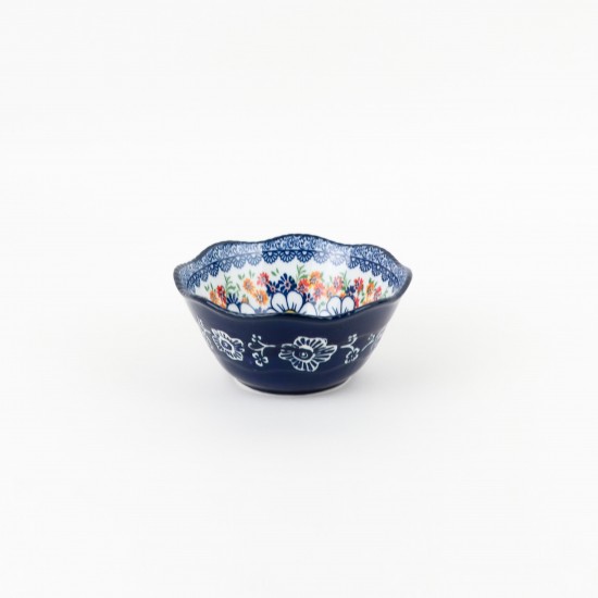 Classic Floral Decorated Ceramic Round Bowl -5.5"