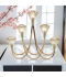 Golden steel and honey crystal candlestick, 5 branches - 2MM10-28 Golden steel and honey crystal candlestick, 5 branches - 2MM10-28