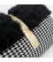 Luxury decorative pillow with a plaid pattern and fur, rectangular shape Luxury decorative pillow with a plaid pattern and fur, rectangular shape