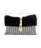 Luxury decorative pillow with a plaid pattern and fur, rectangular shape Luxury decorative pillow with a plaid pattern and fur, rectangular shape