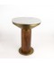 Round side table with marble top and metal base