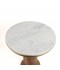 Round side table with marble top and metal base