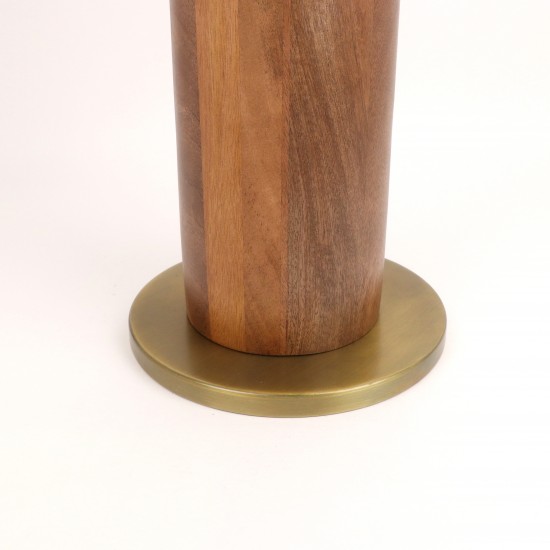Round side table with marble top and metal base