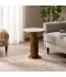 Round side table with marble top and metal base