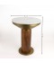 Round side table with marble top and metal base