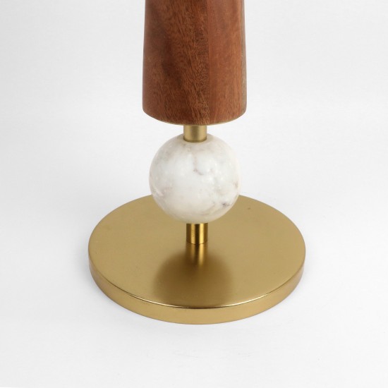 Round side table with marble top and metal base Round side table with marble top and metal base