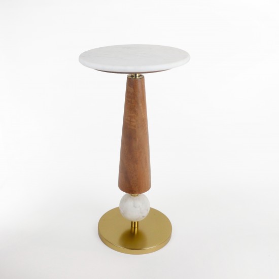 Round side table with marble top and metal base Round side table with marble top and metal base
