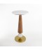 Round side table with marble top and metal base Round side table with marble top and metal base
