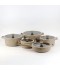 Granite cookware set with a unique design, beige color - 10 pieces - 2S1AA100077