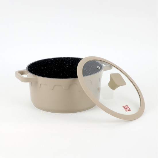 Granite cookware set with a unique design, beige color - 10 pieces - 2S1AA100077