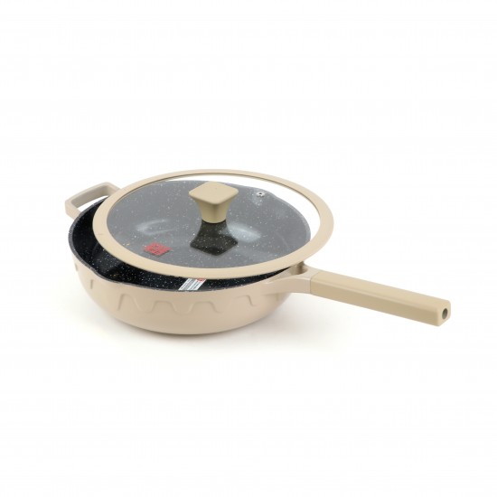 Granite cookware set with a unique design, beige color - 10 pieces - 2S1AA100077