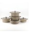 Granite cookware set with a unique design, beige color - 10 pieces - 2S1AA100077