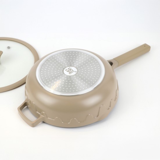 Granite cookware set with a unique design, beige color - 10 pieces - 2S1AA100077