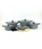 Granite cookware set with a unique design, gray color - 13 pieces - 2S1AA200070