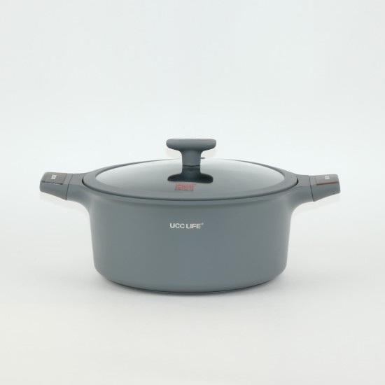 Granite cookware set with a unique design, gray color - 13 pieces - 2S1AA200070