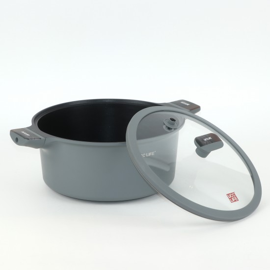 Granite cookware set with a unique design, gray color - 13 pieces - 2S1AA200070
