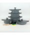 Granite cookware set with a unique design, gray color - 13 pieces - 2S1AA200070