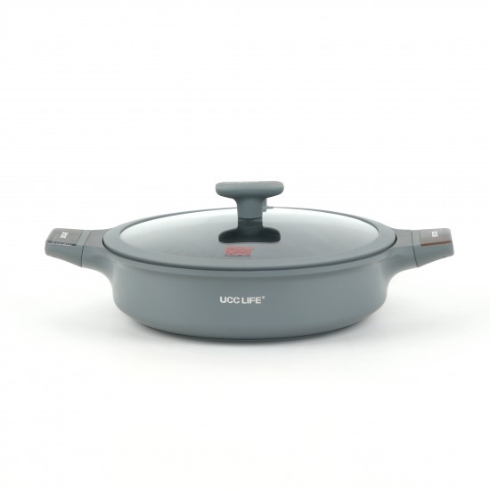 Granite cookware set with a unique design, gray color - 13 pieces - 2S1AA200070